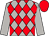 Light grey and Red diamonds, Light Grey sleeves, Red cap