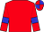 Red, blue armlets, quartered cap