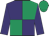 Emerald green & purple quartered, purple sleeves, emerald green cap