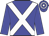 Blue, white cross sashes, hooped cap