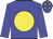 Blue body, yellow disc, blue arms, blue cap, yellow stars