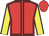 Red body, black seams, yellow arms, black seams, red cap