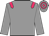 Grey body, rose epaulettes, grey arms, grey cap, rose hooped