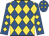 Royal blue and gold checked diamonds