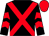 Black, red cross belts, chevrons on sleeves, red cap