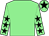 Light green, black stars on sleeves, light green cap, black star