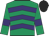 Emerald green, purple chevrons and armlets, black cap