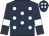 Dark Blue, White spots, armlets and spots on cap