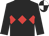 Black, red triple diamonds, white quartered cap