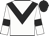 White body, black chevron, white arms, black armlets, black cap