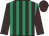 Brown and emerald green stripes, brown sleeves and cap