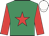 Emerald green, red star, red sleeves, white cap
