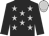 black, silver stars, black sleeves, silver cap