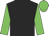 black, green sleeves and cap