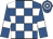 Royal blue & white check, white armlet, hooped cap