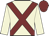 Beige, maroon cross belts, maroon cap