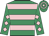 Emerald green, pink hoops, diamonds on sleeves