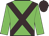 green, brown cross belts, brown cap