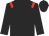 black, red epaulets