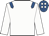 white, royal blue epaulets, royal blue cap, white spots