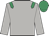 Light grey, emerald green epaulets, light grey sleeves, emerald green cap
