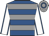Royal blue, grey hoops, white sleeves, royal blue seams, grey cap, royal blue hoop