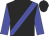 black, blue sash, blue sleeves, black cap