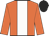 orange, white stripe, black cap