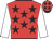 red, black stars and peak, white sleeves