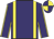 Purple, yellow braces, yellow seams on sleeves, quartered cap