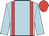 Light blue, red braces and cap