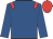 Royal blue, red epaulets, royal blue sleeves, red cap