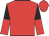 Red, black and red halved sleeves, red cap