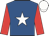 Royal blue, white star, red sleeves, white cap