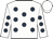 white, dark blue spots, white cap
