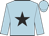 light blue, black star