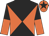 Orange & black diabolo, halved sleeves, black star on cap