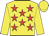 Yellow, red stars, yellow sleeves & cap