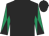 Black, emerald green diabolo on sleeves, black cap