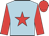 Light blue, red star, red slvs & cap