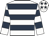 White & dark blue hoops, white cap, dark blue stars