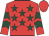 Red, dark green stars, chevrons on sleeves, red cap