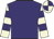 Purple, beige and purple hooped sleeves, quartered cap