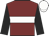 Maroon, white hoop, black sleeves, white cap