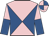 Pink and royal blue diabolo, halved sleeves, pink and royal blue quartered cap