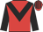 Red, black chevron and sleeves, striped cap