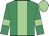 emerald green, light green stripe, light green armbands, light green cap