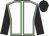 white, green seams, black sleeves and cap
