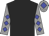 Black body, grey arms, blue diamonds, grey cap, blue diamond