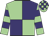 Light green body, purple quartered, light green sleeves, purple hooped, light green cap, purple checked